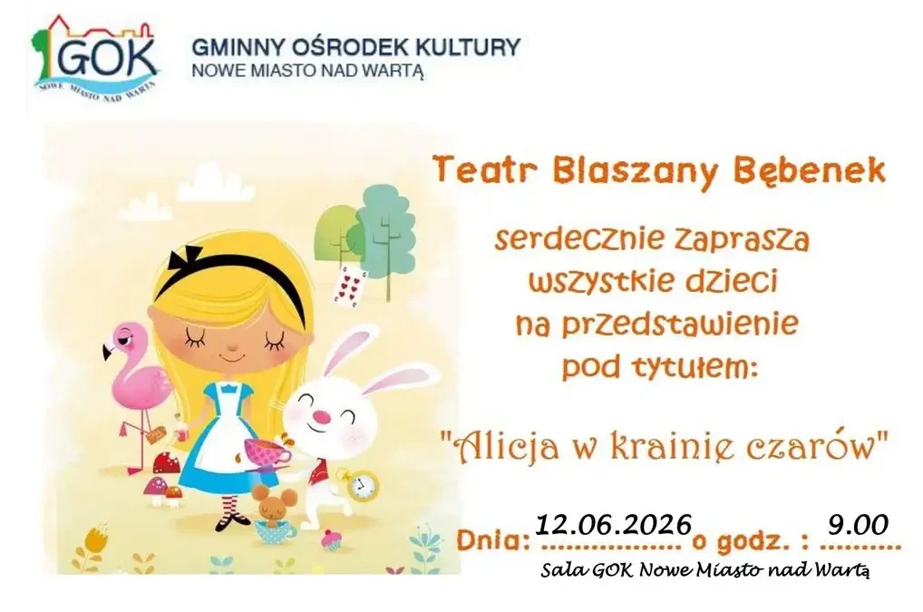 Teatr Blaszany Bębenek zaprasza na „Alicję w Krainie Czarów” do GOK-u