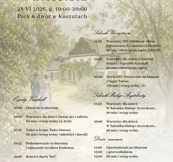 Piknik Lady W. w Koszutach – program i tajemnice dworskiego ogrodu