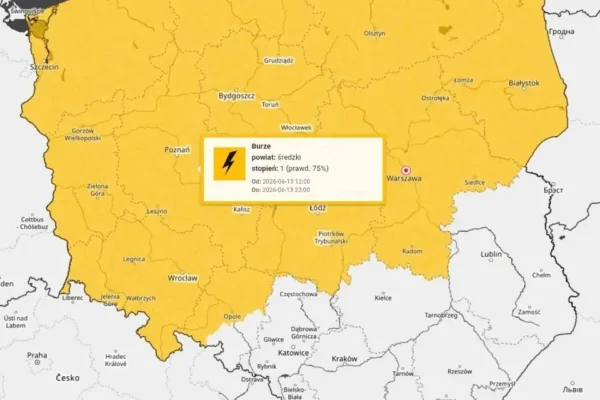 Ostrzeżenie meteorologiczne: burze z gradem w sobotę