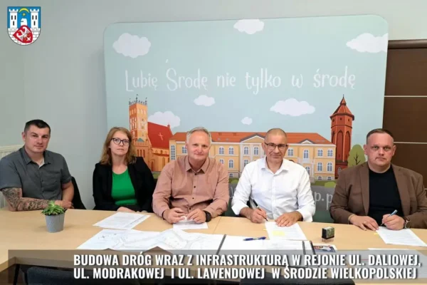 Środa Wielkopolska: Umowa na budowę dróg przy Daliowej, Modrakowej i Lawendowej podpisana