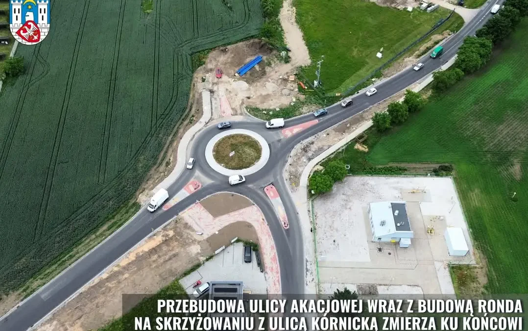 Przebudowa ulicy Akacjowej i budowa ronda w Środzie Wielkopolskiej na finiszu