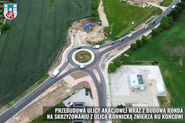 Przebudowa ulicy Akacjowej i budowa ronda w Środzie Wielkopolskiej na finiszu