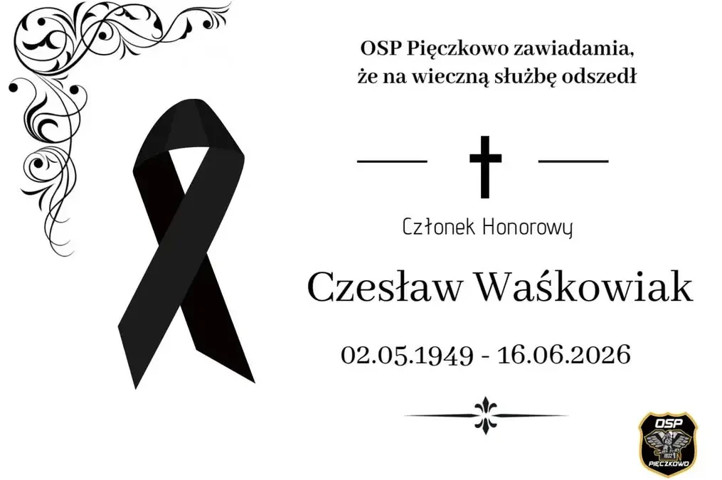 Odszedł druh Czesław Waśkowiak – honorowy strażak z Pięczkowa