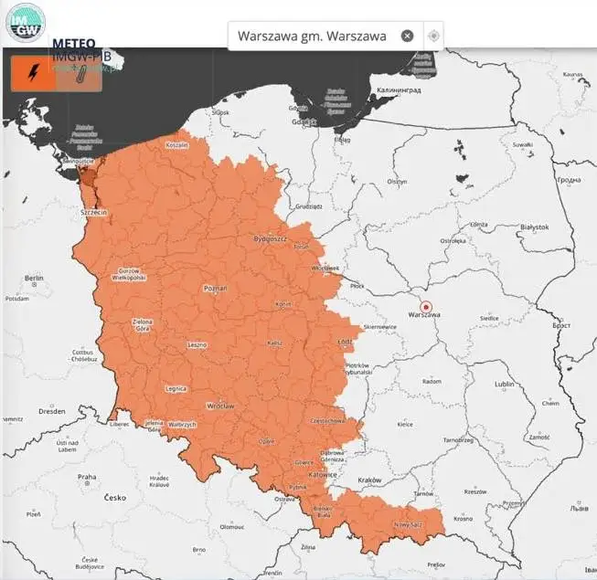Weekend burzowy w Wielkopolsce – ostrzeżenie 2. stopnia IMGW