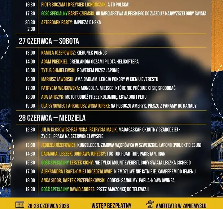Rusza 7. Zaniemyski Festiwal Przygód – mnóstwo prelekcji i dobra zabawa