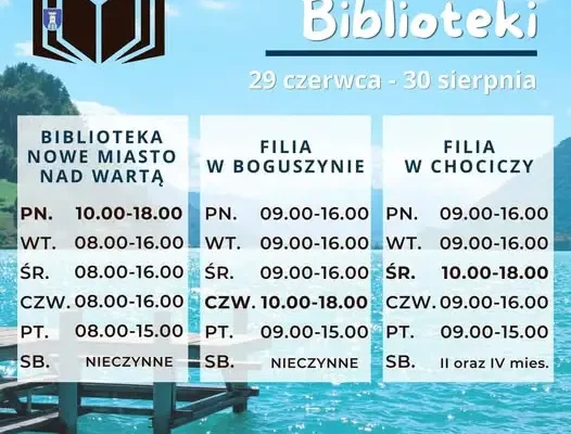 Wakacje 2026 z Biblioteką Publiczną Gminy Nowe Miasto nad Wartą – blisko 60 wydarzeń