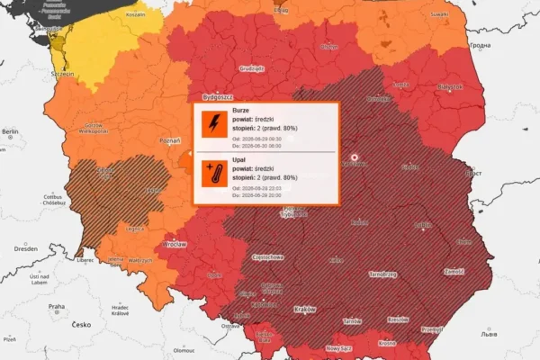Ostrzeżenie meteorologiczne: burze i upały w powiecie średzkim