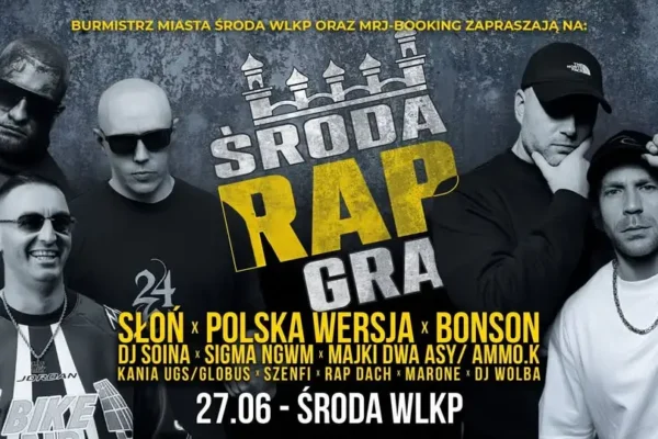 Już dziś ŚRODA RAP GRA – darmowy koncert nad jeziorem średzkim