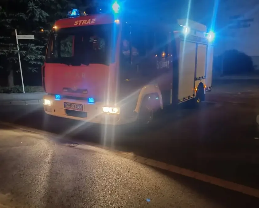 Strażacy z OSP Nowe Miasto nad Wartą usunęli plamę oleju na drodze