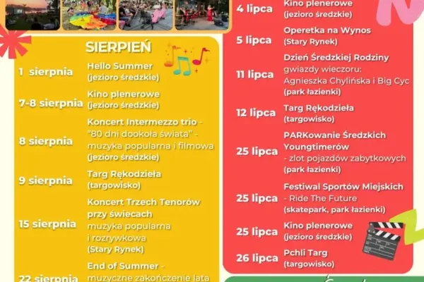 Lato w mieście Środa Wielkopolska – wakacyjny harmonogram pełen atrakcji