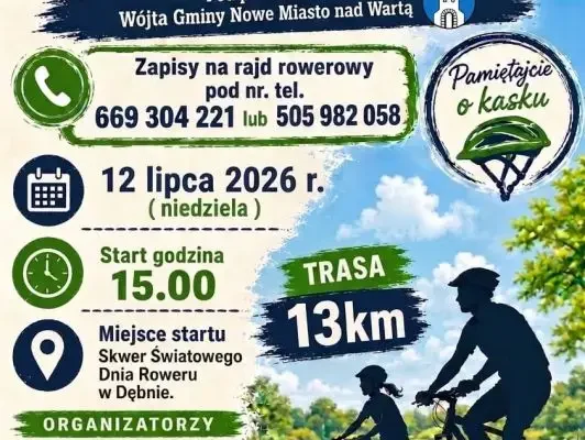 Rajd Rowerowy w Dębnie – 12 lipca 2026 pod patronatem Wójta