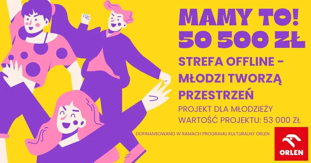 Młodzież z gminy stworzy strefę offline – 50 500 zł dofinansowania z programu Kulturalny ORLEN
