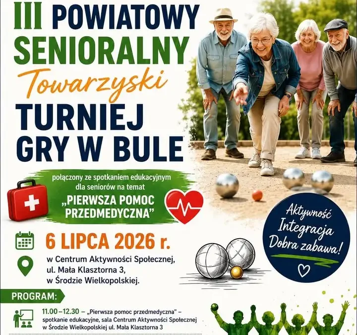 III Powiatowy Senioralny Turniej Gry w Bule już w poniedziałek w Środzie Wielkopolskiej