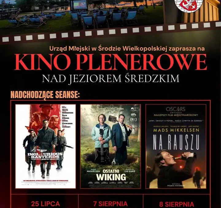 Kino plenerowe w Środzie Wielkopolskiej – kolejne seanse nad jeziorem