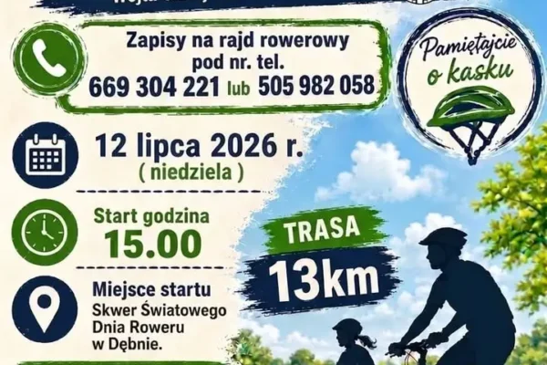 Rajd Rowerowy w Dębnie – zapisy tylko do jutra!