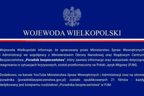 Poradnik bezpieczeństwa w Polskim Języku Migowym – dostępny dla wszystkich