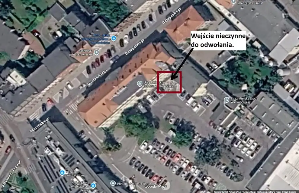 Remont w Środzie Wielkopolskiej: wejście od strony Kupca nieczynne od 15 lipca