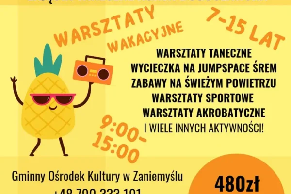 Wakacyjne warsztaty taneczne i akrobatyczne w Zaniemyślu – zapisy trwają