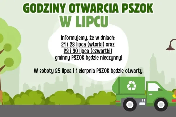 Zmiany w godzinach otwarcia PSZOK w gminie Krzykosy w lipcu