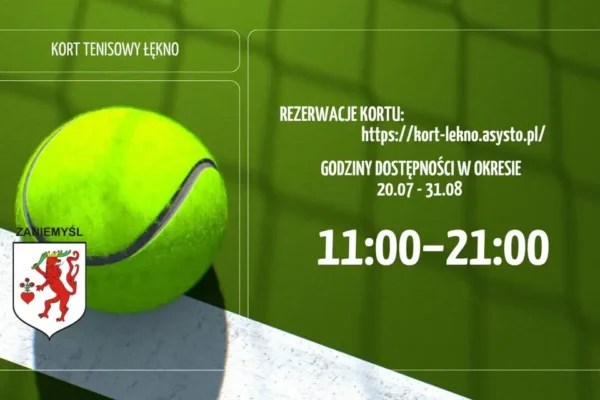 Kort tenisowy w Łęknie ponownie dostępny od 20 lipca