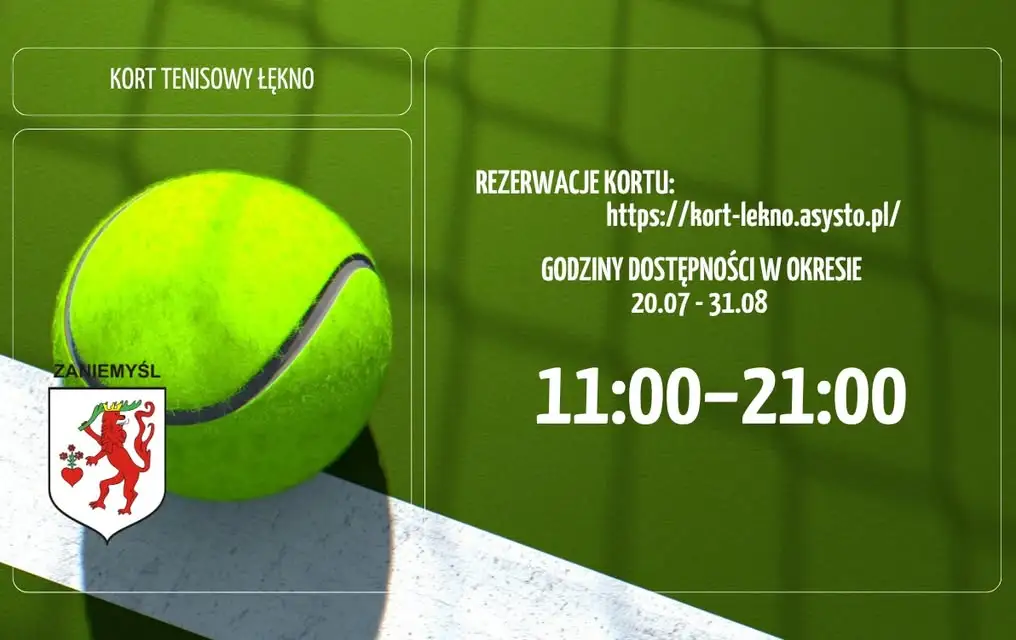 Kort tenisowy w Łęknie ponownie dostępny od 20 lipca