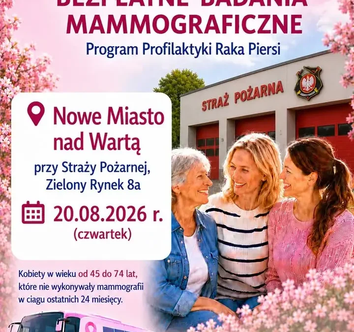 Bezpłatna mammografia w Nowym Mieście nad Wartą – zapisz się na badanie