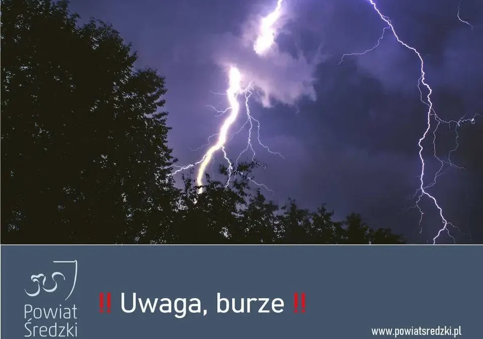 Ostrzeżenie IMGW: Burze z gradem i silnym wiatrem w nocy z 31 lipca na 1 sierpnia