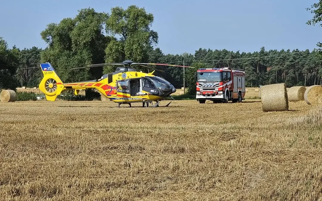 Lądowanie LPR w Witowie – strażacy zabezpieczali akcję