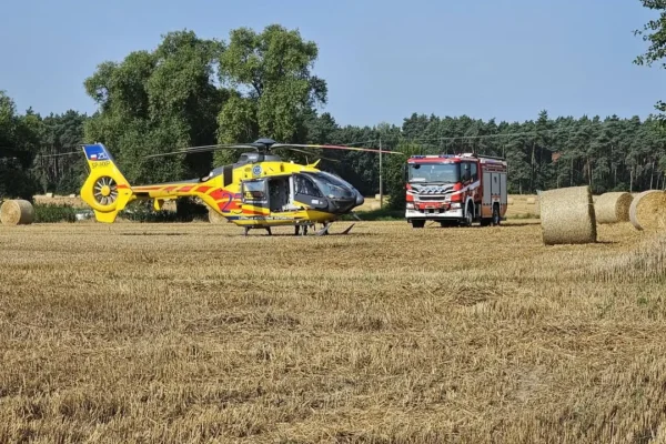Lądowanie LPR w Witowie – strażacy zabezpieczali akcję