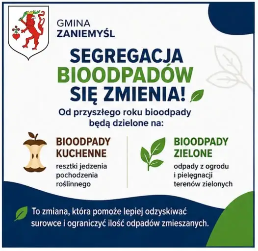Zmiany w segregacji bioodpadów w gminie Zaniemyśl od 2027 roku