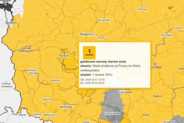 Ostrzeżenie hydrologiczne dla powiatu średzkiego: gwałtowne wzrosty stanów wody
