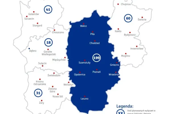 Awaria prądu w Chociczy – ENEA podaje listę ulic bez zasilania