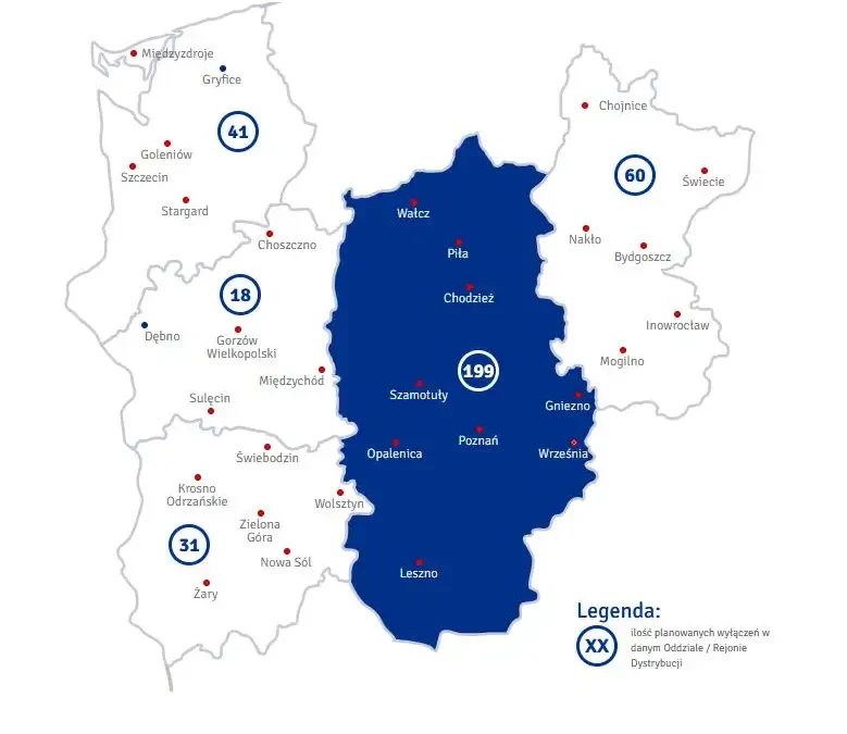 Awaria prądu w Chociczy – ENEA podaje listę ulic bez zasilania