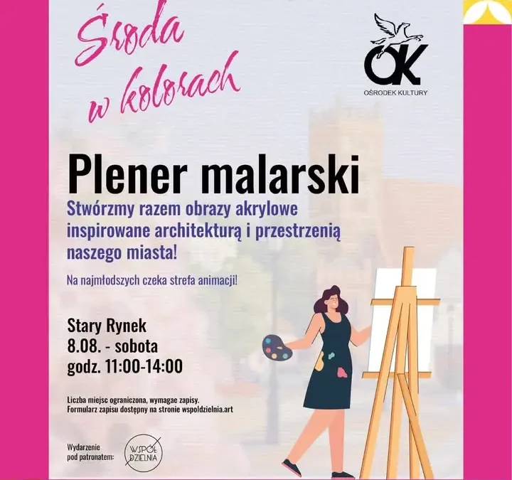 Plener malarski na Starym Rynku w Środzie Wielkopolskiej – 8 sierpnia