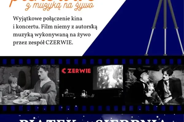 Kino nieme z muzyką na żywo w Zaniemyślu – „Brzdąc” Chaplina w amfiteatrze