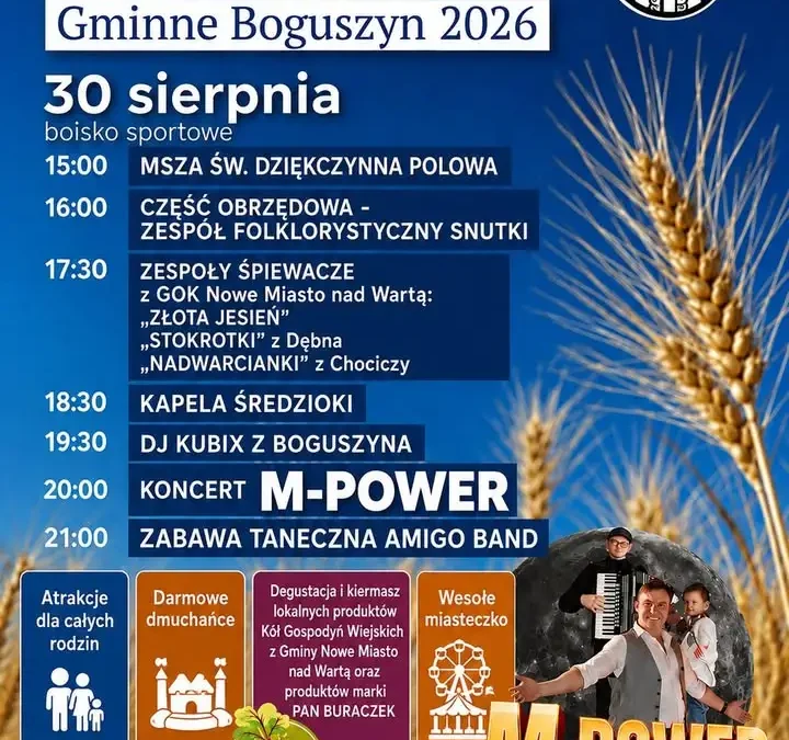 Dożynki Gminne w Boguszynie – 30 sierpnia pełne atrakcji