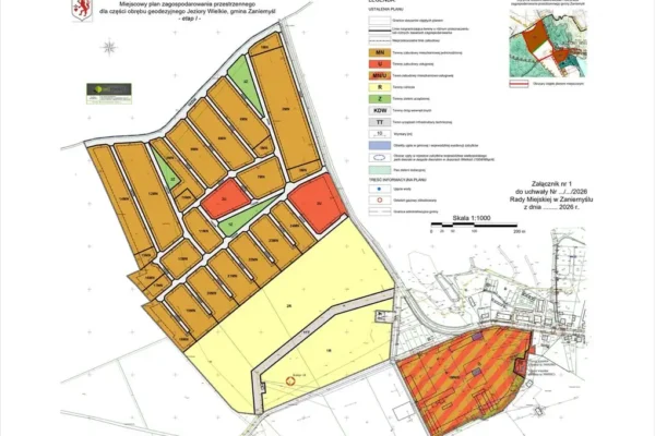 Wyłożenie projektu miejscowego planu zagospodarowania przestrzennego w Jeziorach Wielkich
