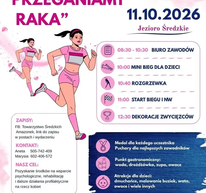 V Jubileuszowy Bieg Charytatywny „Przeganiamy raka” nad średzkim jeziorem – zapisy ruszyły