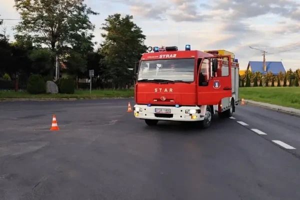 OSP Nowe Miasto nad Wartą zabezpieczało lądowisko dla śmigłowca LPR w Chociczy