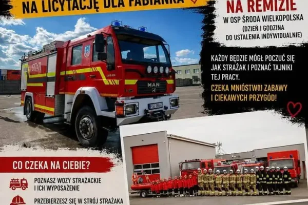 Licytacja „Dzień ze strażakami” – wyjątkowa okazja dla mieszkańców Środy Wielkopolskiej