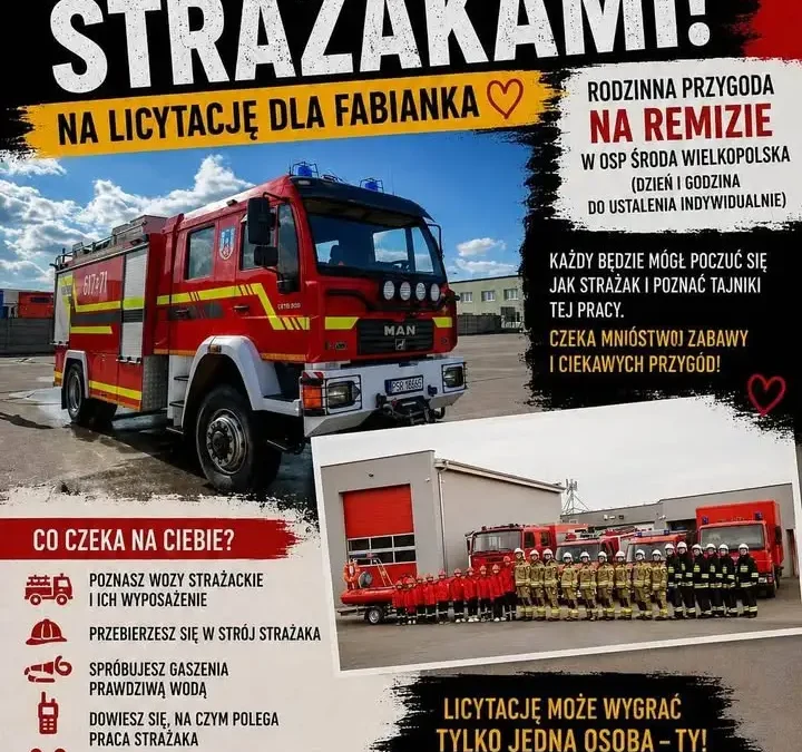 Licytacja „Dzień ze strażakami” – wyjątkowa okazja dla mieszkańców Środy Wielkopolskiej