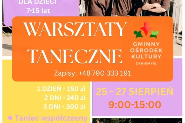 Warsztaty taneczne w Zaniemyślu – ostatnia szansa na aktywne zakończenie wakacji