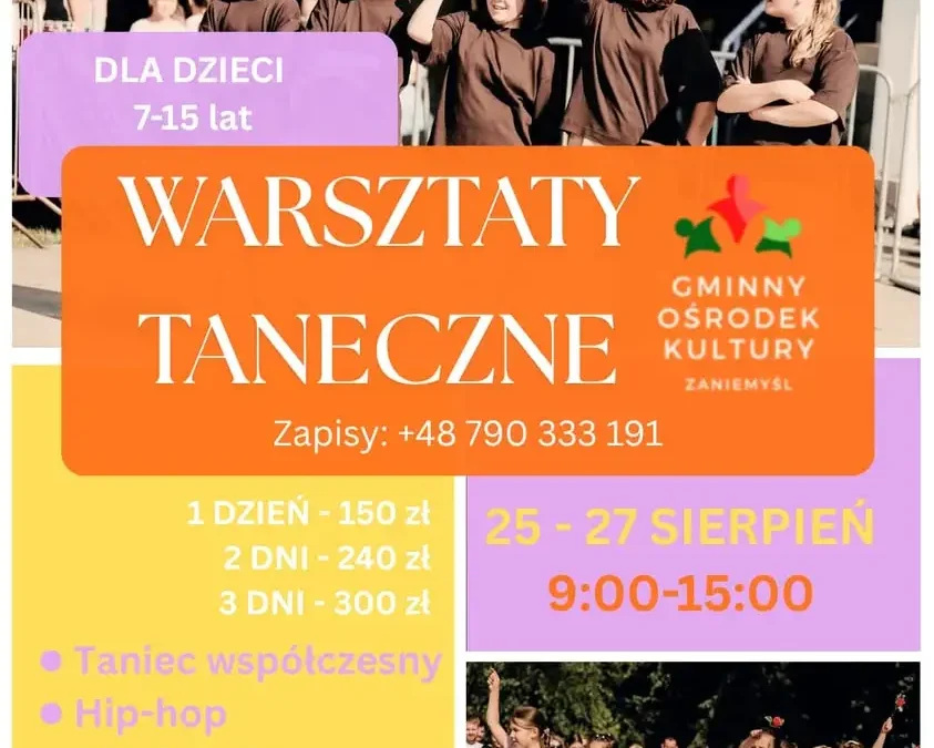 Warsztaty taneczne w Zaniemyślu – ostatnia szansa na aktywne zakończenie wakacji