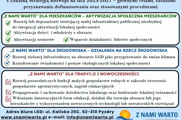LGD „Z Nami Warto” zaprasza do zapoznania się z Lokalną Strategią Rozwoju na lata 2023–2027