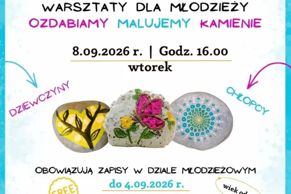 Warsztaty ozdabiania kamieni w bibliotece w Środzie Wielkopolskiej