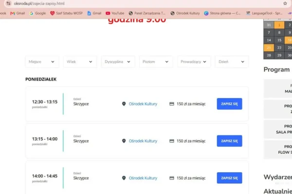 Ruszyły zapisy na zajęcia w Ośrodku Kultury w Środzie – sprawdź ofertę