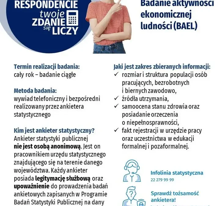 GUS prowadzi w gminie Nowe Miasto nad Wartą badanie aktywności ekonomicznej ludności