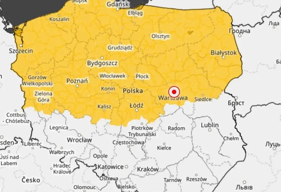 Ostrzeżenie IMGW: Burze z gradem i silnym wiatrem – alert dla mieszkańców gminy Nowe Miasto nad Wartą