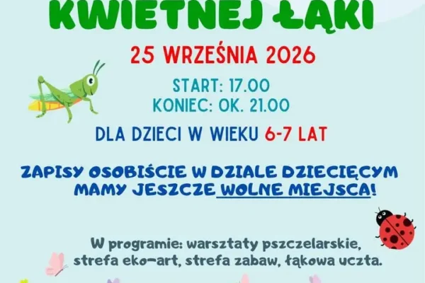 Noc w Bibliotece w Środzie Wielkopolskiej – są jeszcze wolne miejsca dla dzieci