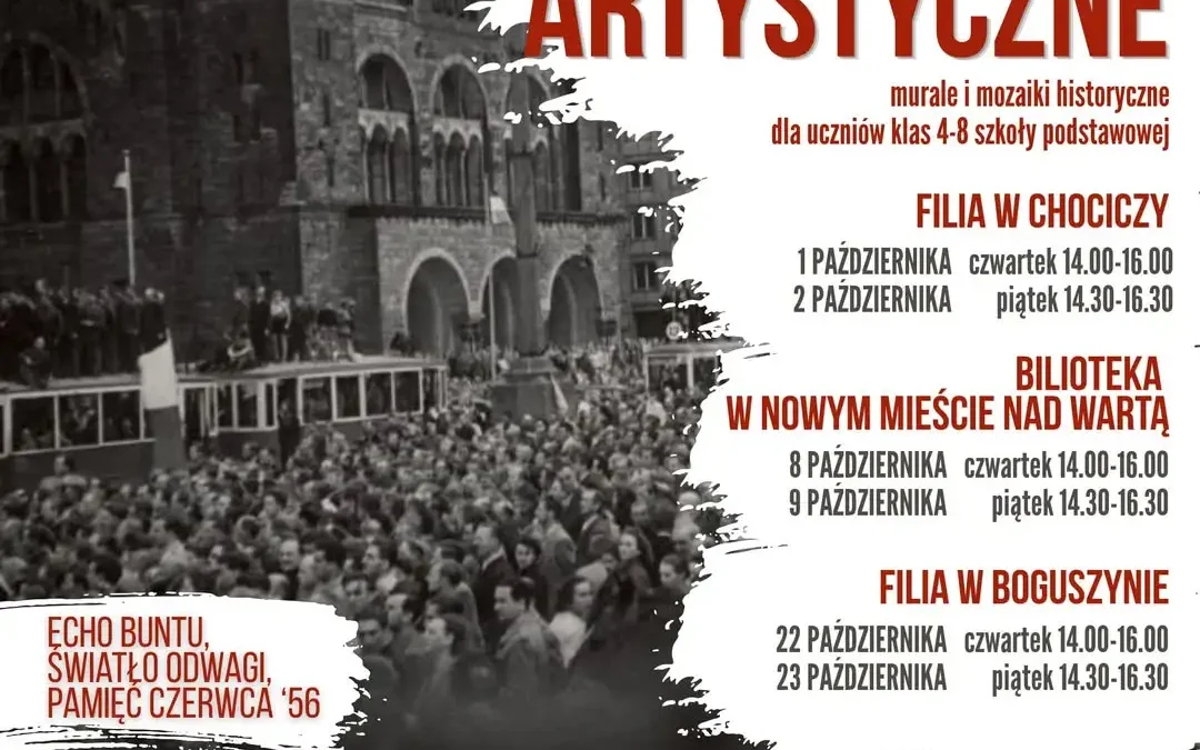 Warsztaty muralu i mozaiki w Nowym Mieście nad Wartą – historia Poznańskiego Czerwca ’56 oczami uczniów
